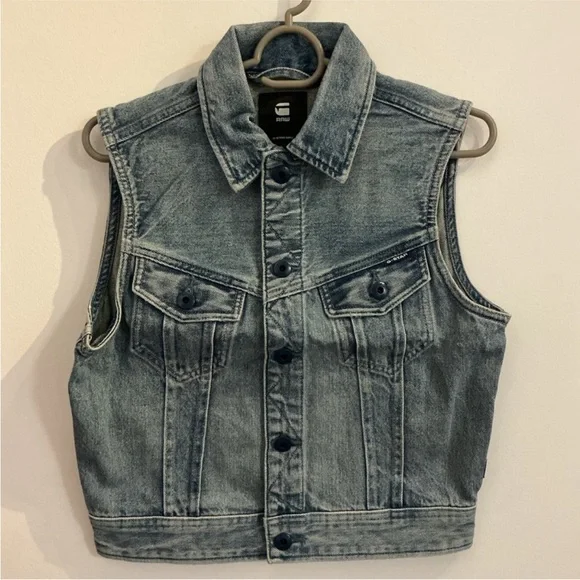 G Star Raw Slim Denim Vest | Size S - Picture 3 of 7